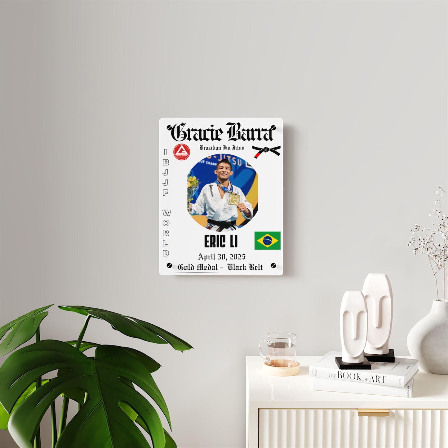 Personalized Jiu-Jitsu Wall Art Panel - Celebrate Every Step and Your Achievement- display your achievement on the wall