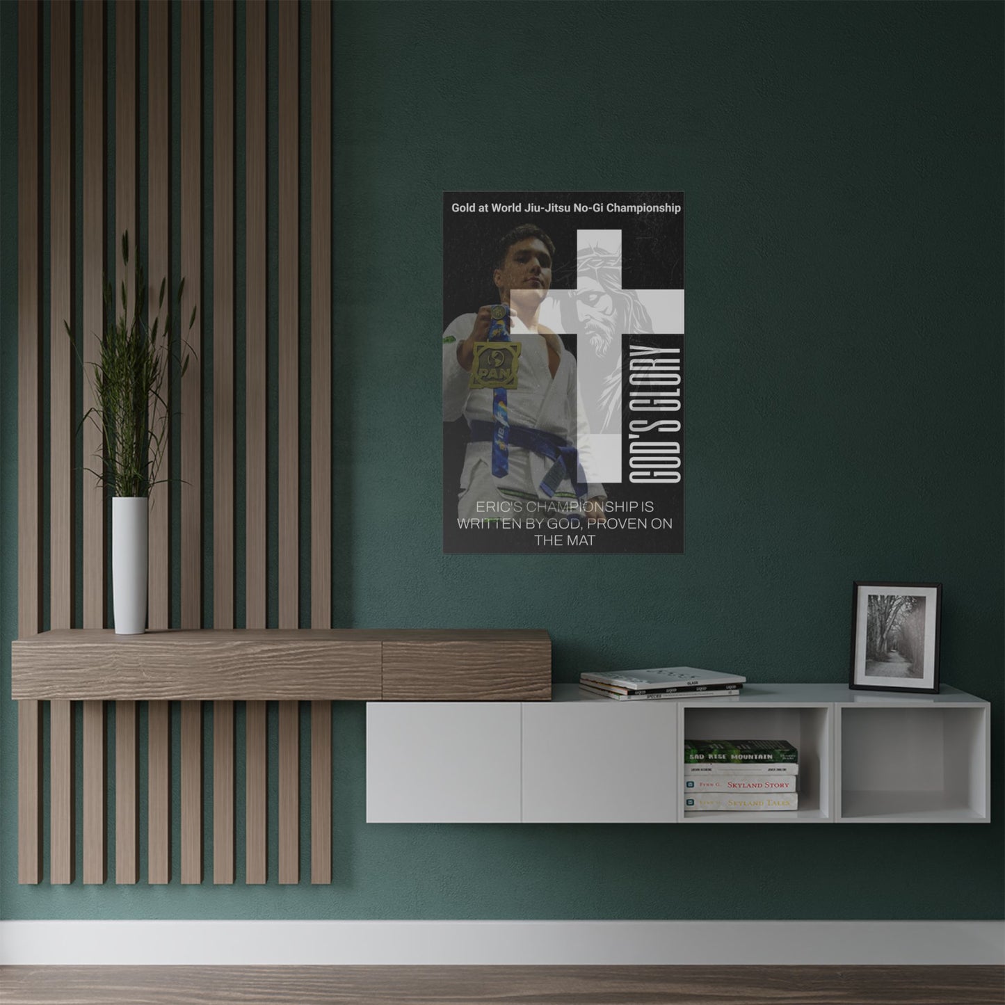 Personalized Poster Print with God and Jiu Jitsu Design