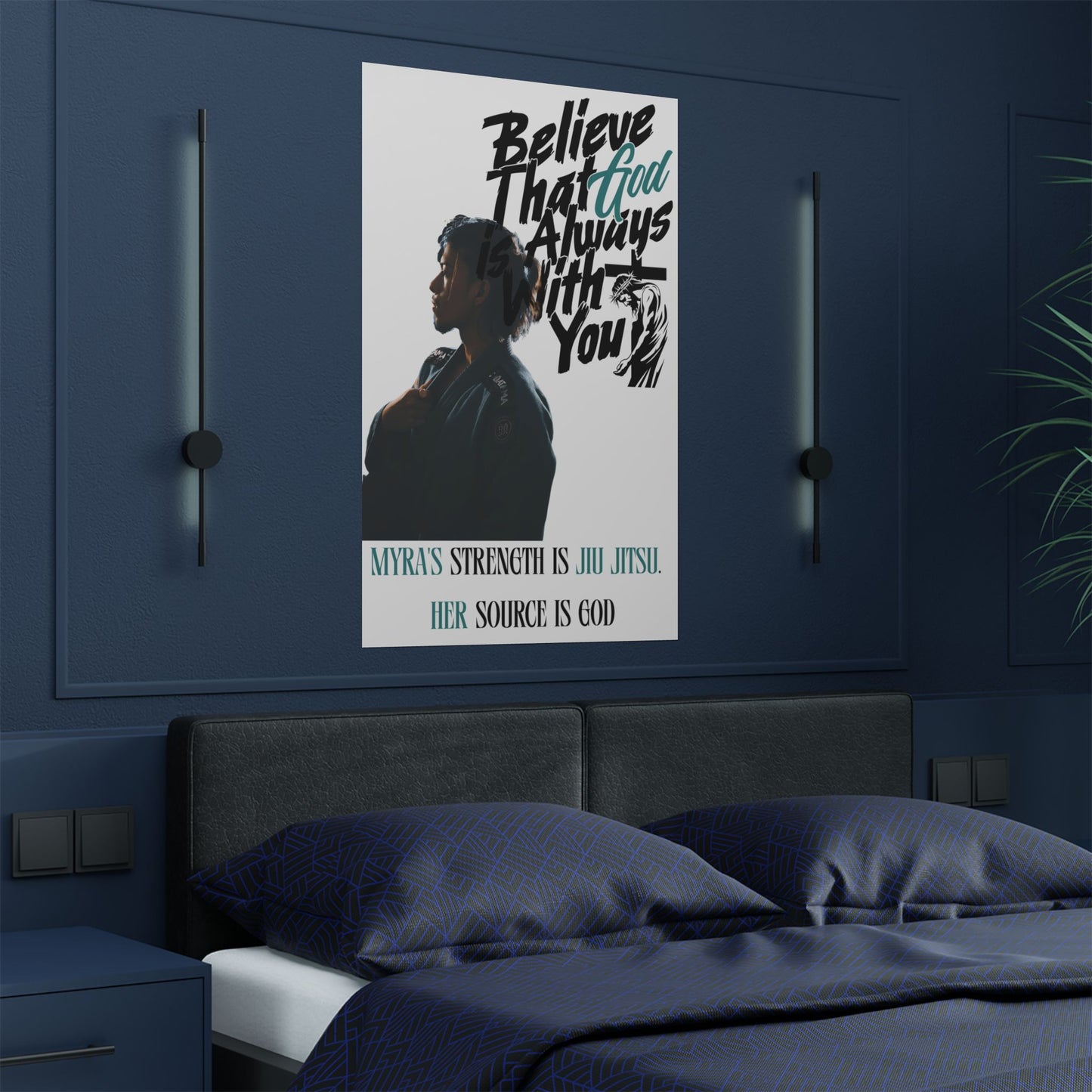 Personalized Poster Print with God and Jiu Jitsu Design