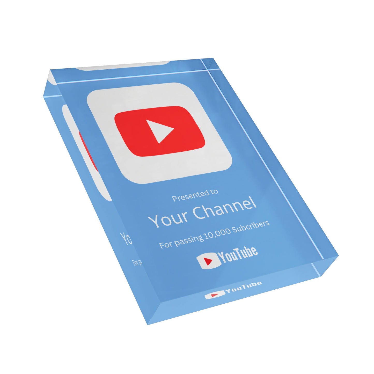 Customized YouTube Creator Award play button