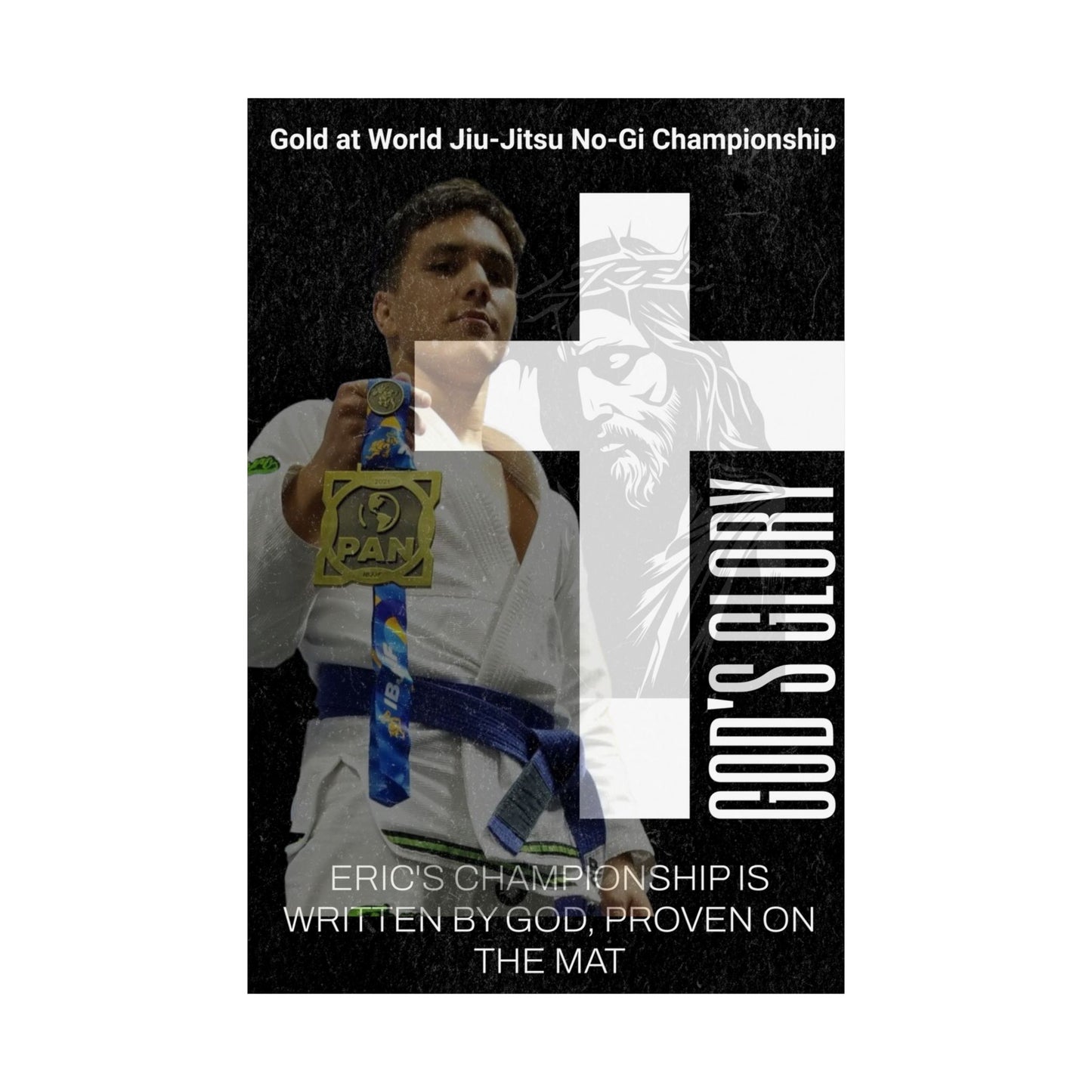 Personalized Poster Print with God and Jiu Jitsu Design