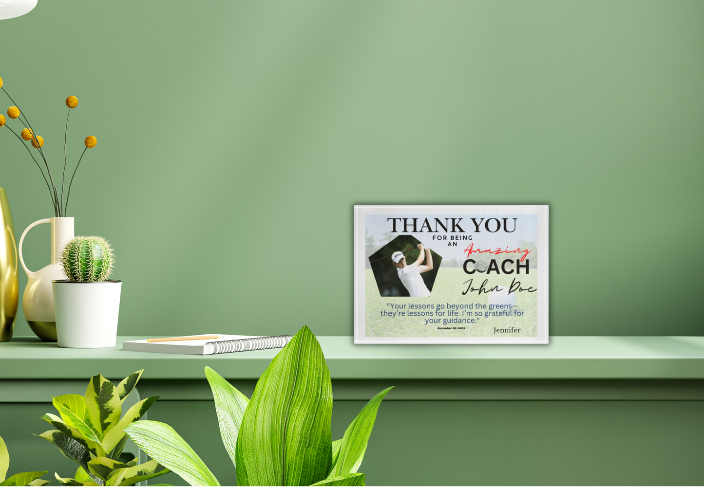 Personalized Golf Photo Block - Perfect Gift for Coaches and Golf Lovers