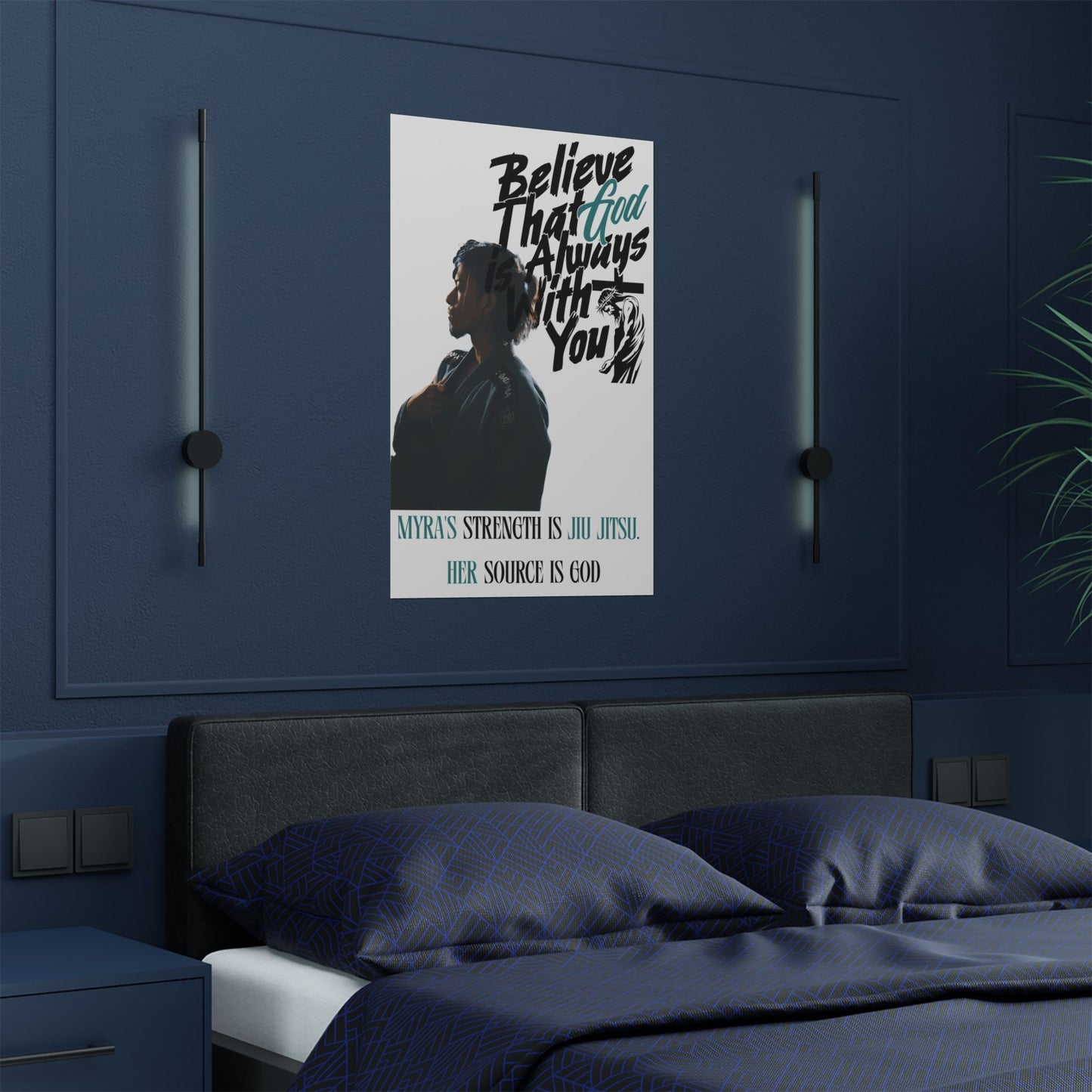 Personalized Poster Print with God and Jiu Jitsu Design