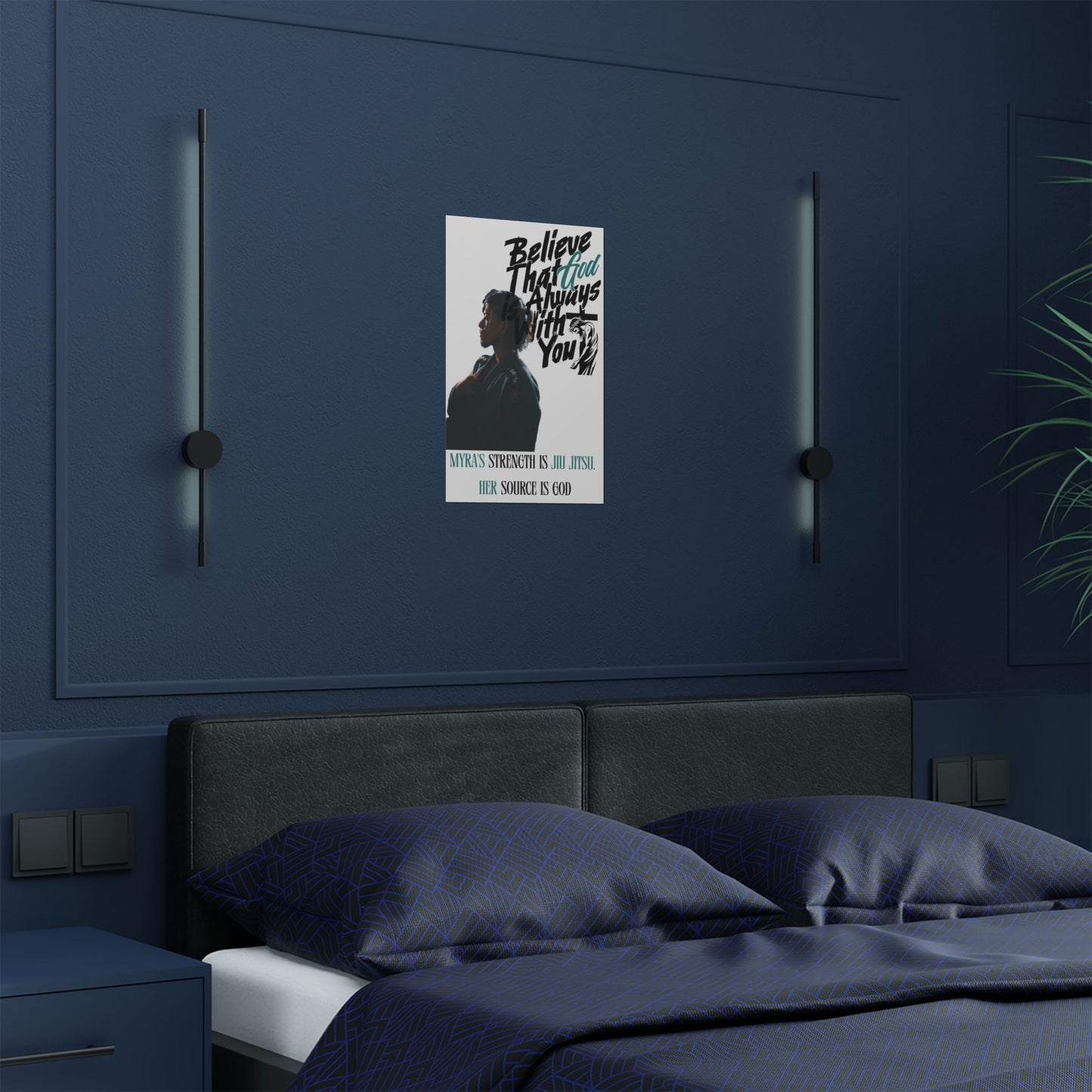 Personalized Poster Print with God and Jiu Jitsu Design