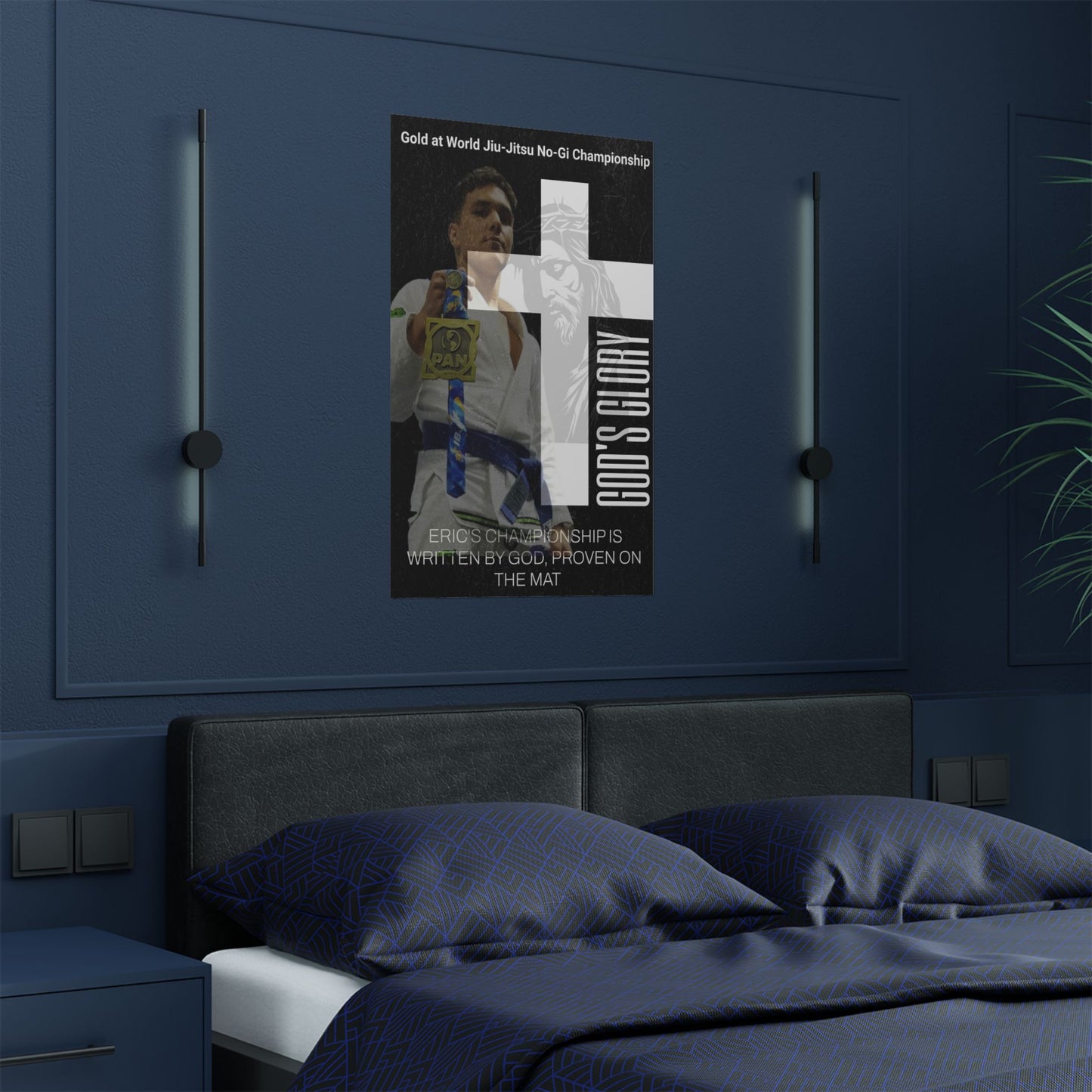 Personalized Poster Print with God and Jiu Jitsu Design