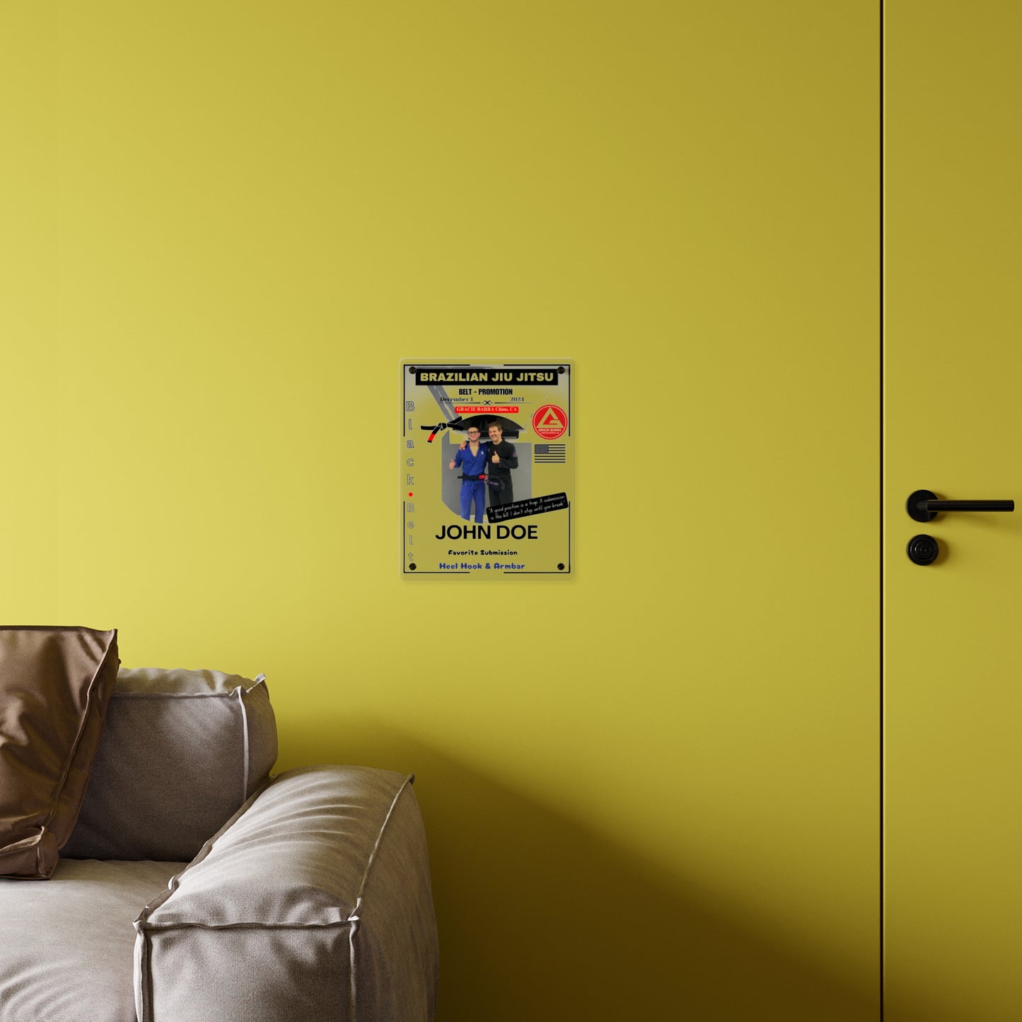 Personalized Jiu-Jitsu Wall Art Panel - Belt Promotion