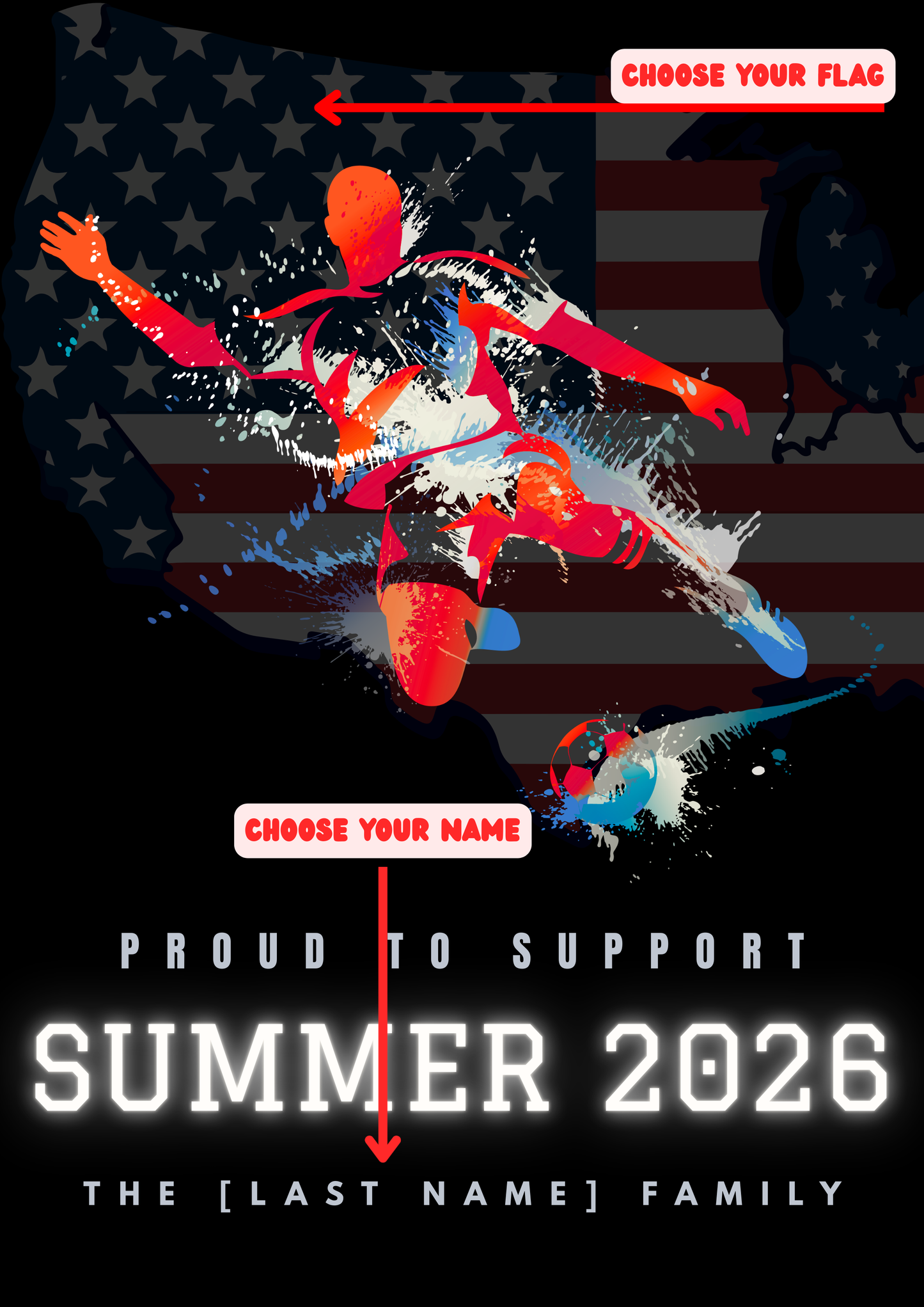 Personalized 2026 Soccer National Pride Gloss Poster — FIFA World Cup Theme