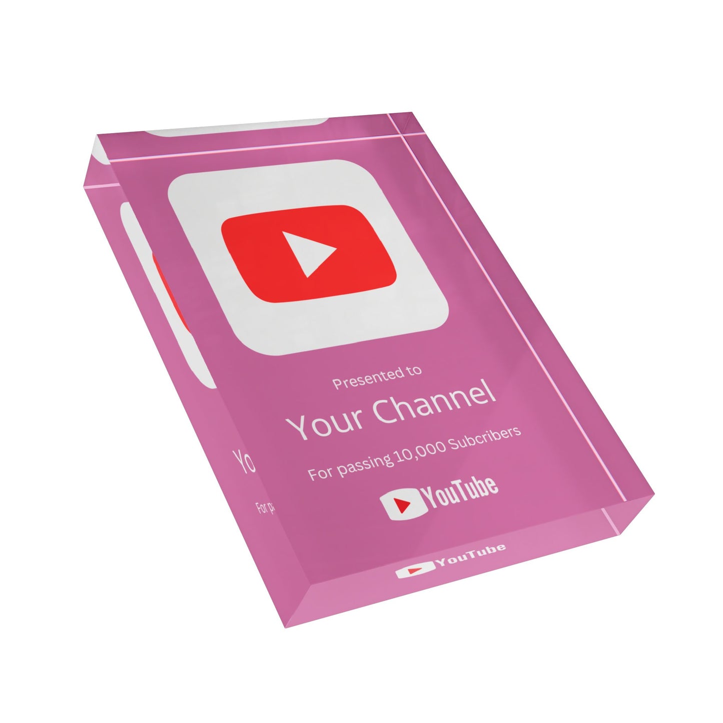 Customized YouTube Creator Award play button