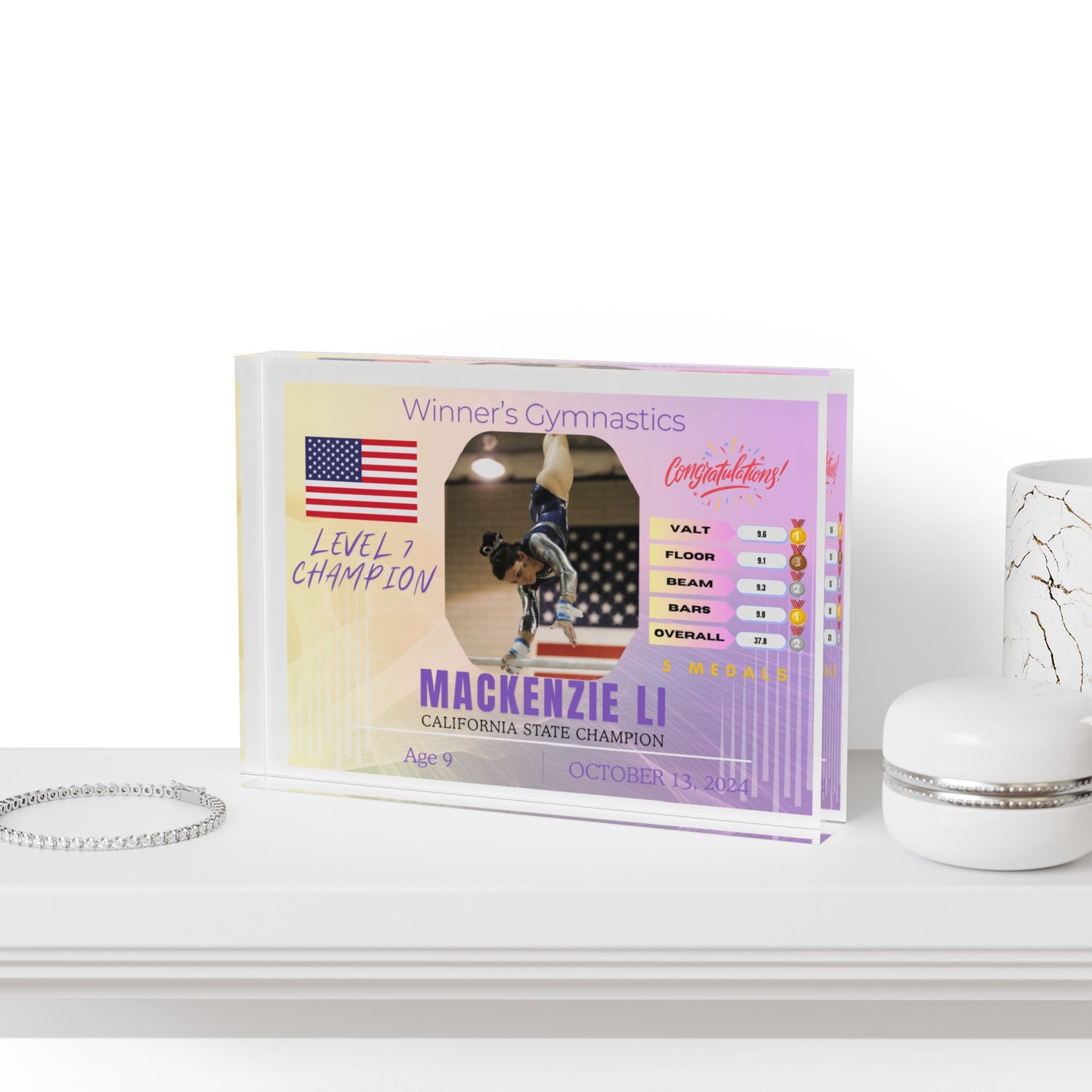 Personalized Gifts For Gymnast, Acrylic Wall Art Panel