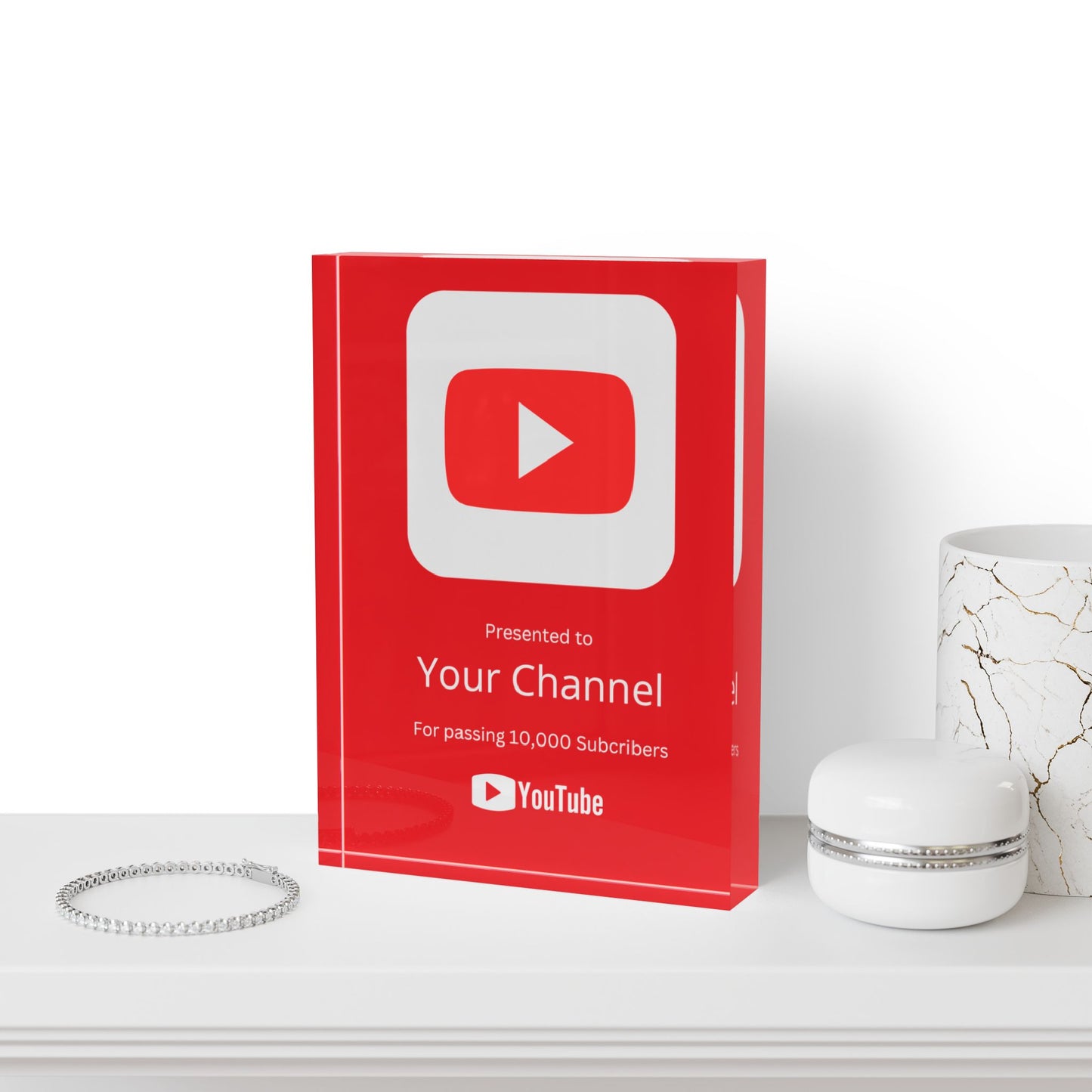 Customized YouTube Creator Award play button