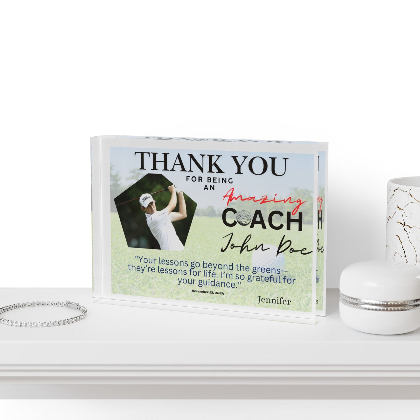 Personalized Golf Photo Block - Perfect Gift for Coaches and Golf Lovers