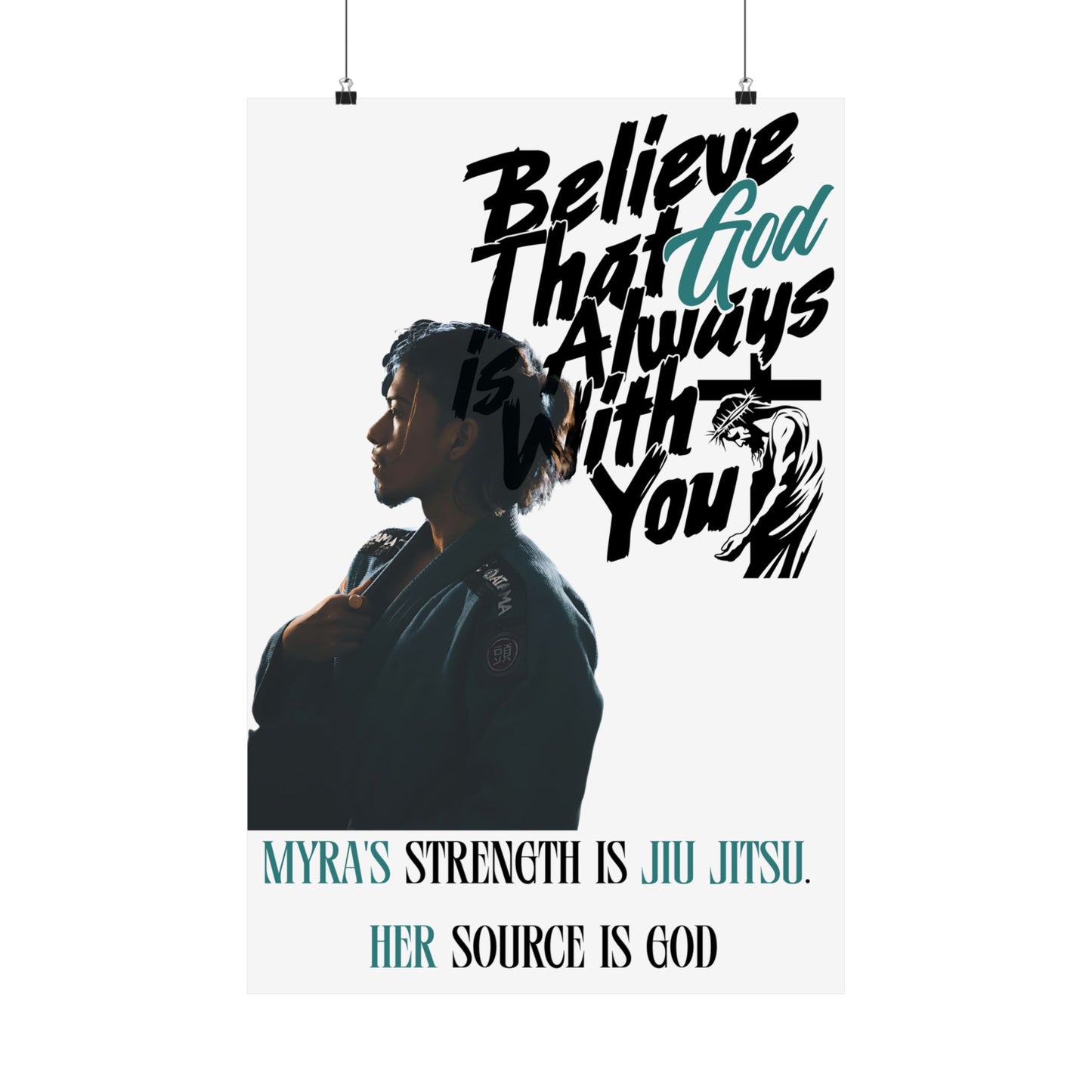 Personalized Poster Print with God and Jiu Jitsu Design