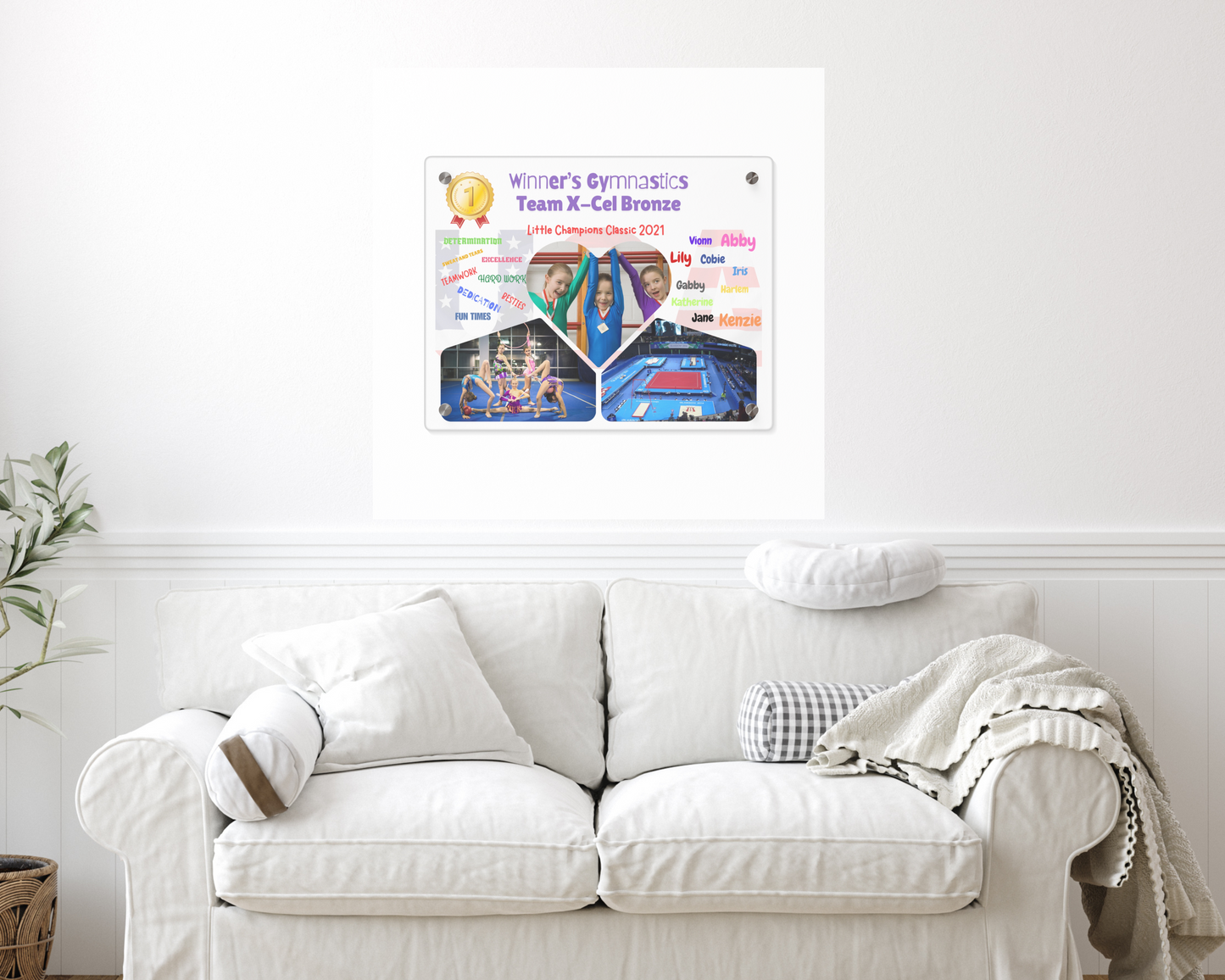 Personalized Acrylic Wall Art Panel - Gymnastics Team USA Theme