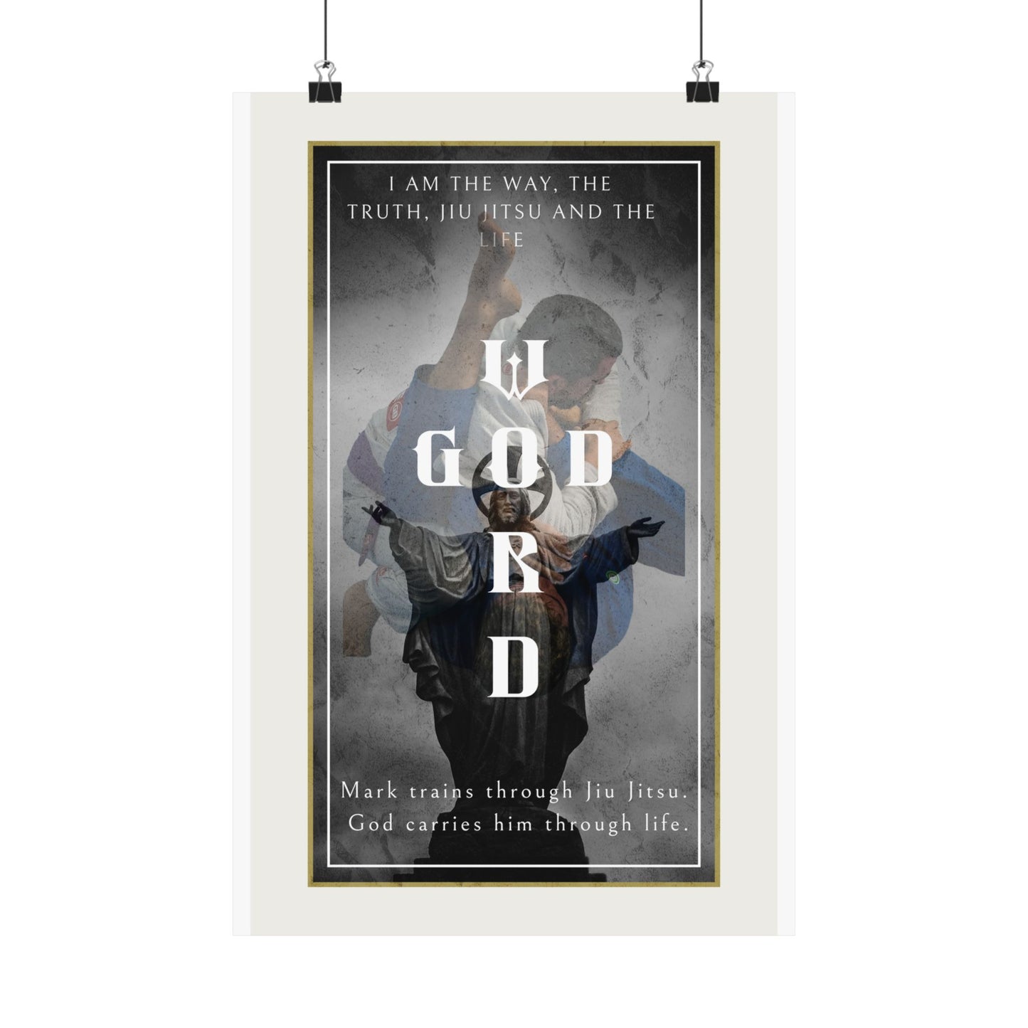 Personalized Poster Print with God and Jiu Jitsu Design