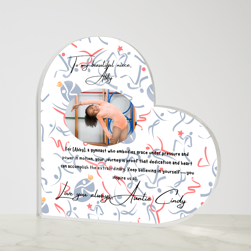 Personalized Gymnast Heart Plaque from Auntie – A Heartfelt Tribute