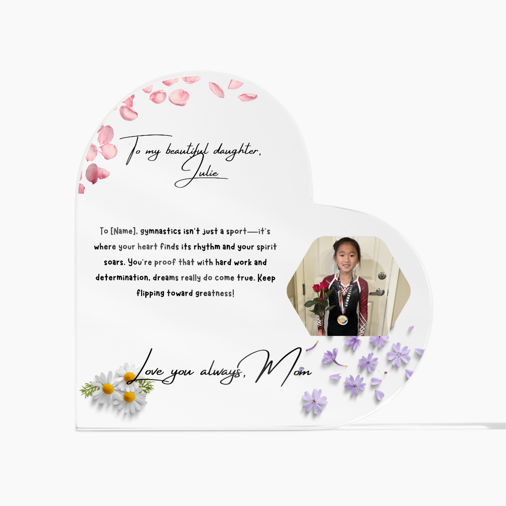 Personalized Gymnast Heart Plaque – A Heartfelt Tribute