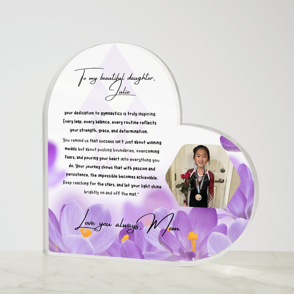 Personalized Gymnast Heart Plaque – A Heartfelt Tribute