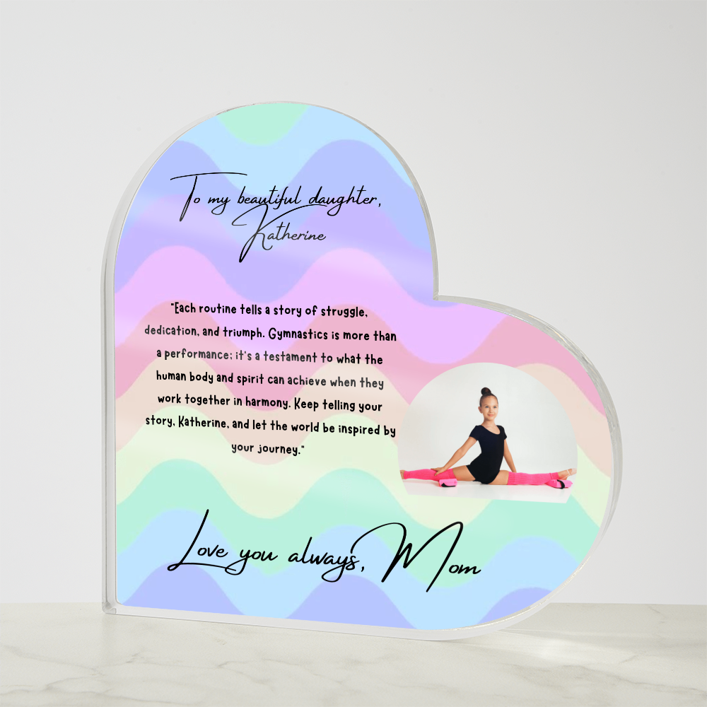Personalized Gymnast Heart Plaque from Mom – A Heartfelt Tribute