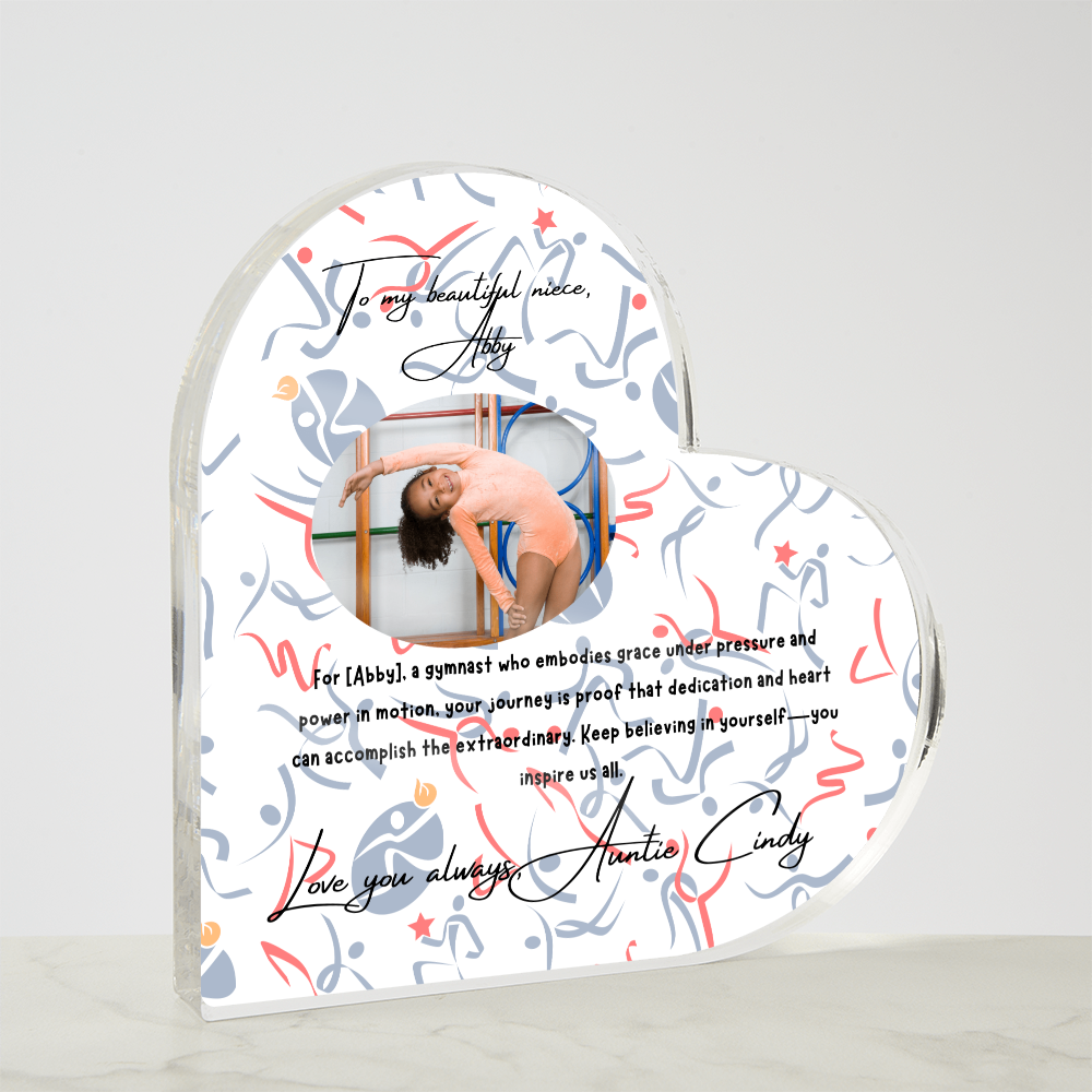 Personalized Gymnast Heart Plaque from Auntie – A Heartfelt Tribute