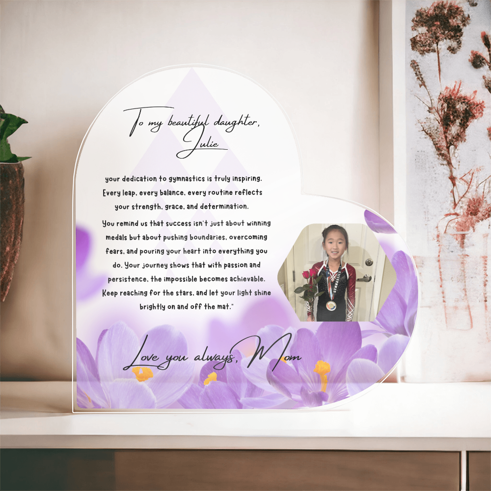 Personalized Gymnast Heart Plaque – A Heartfelt Tribute