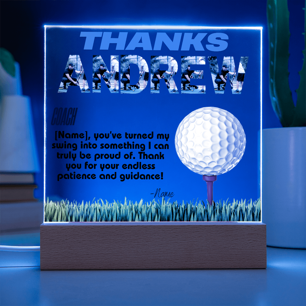 Personalized Thank You Coach Custom Acrylic Plaque LED