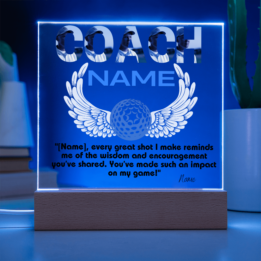Personalized Thank You Coach Custom Acrylic Plaque LED