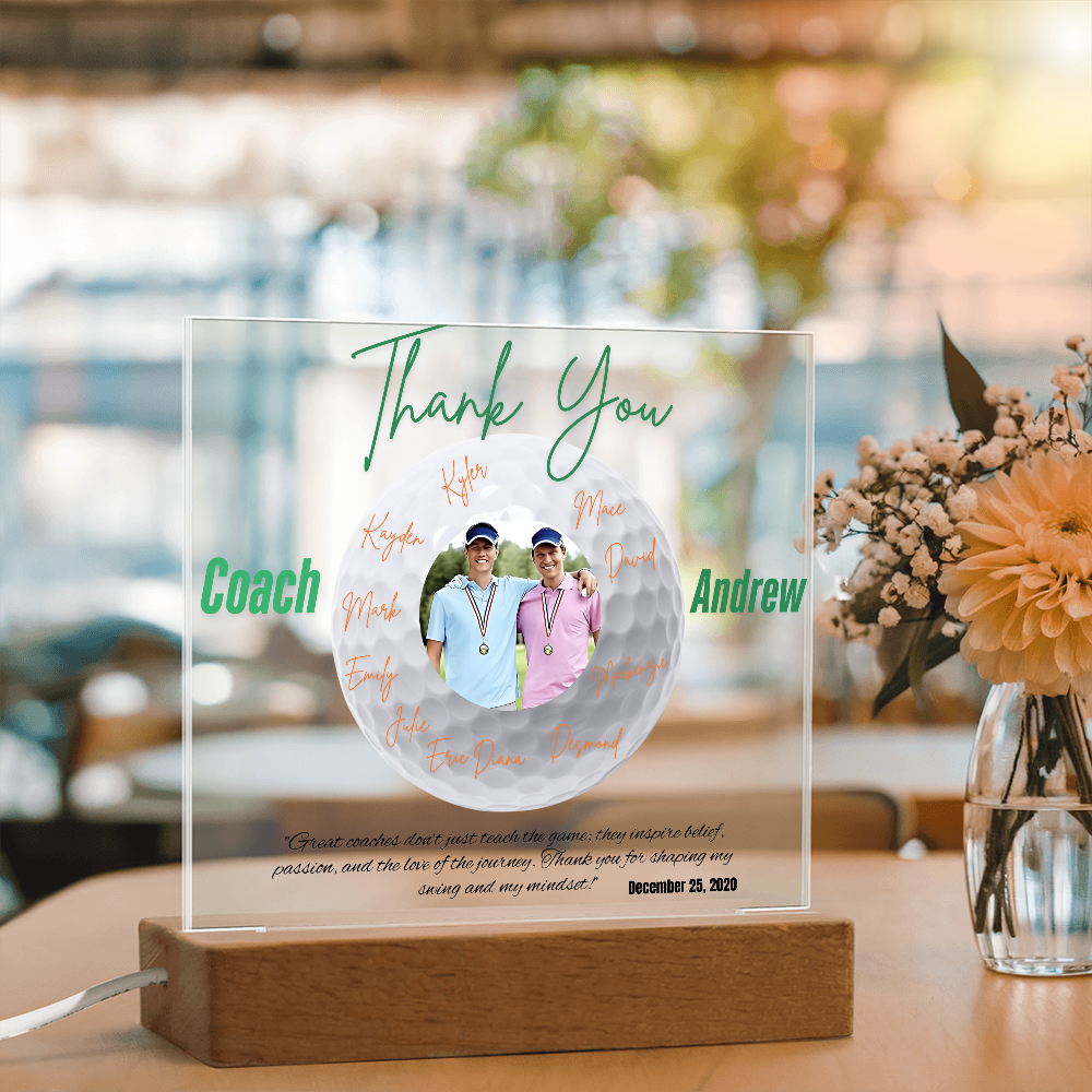 Personalized Thank You Coach Custom Acrylic Plaque LED