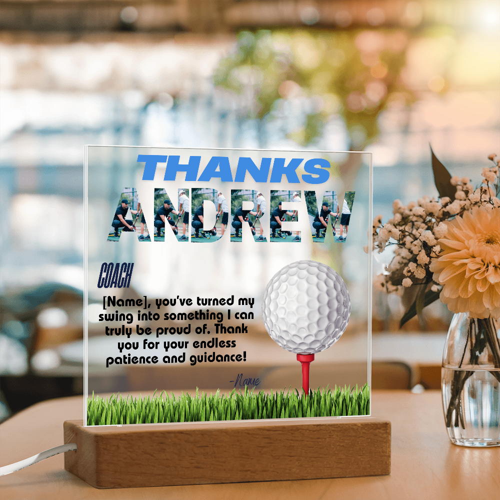 Personalized Thank You Coach Custom Acrylic Plaque LED