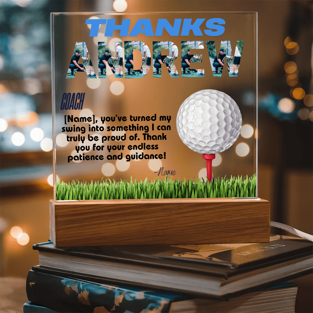 Personalized Thank You Coach Custom Acrylic Plaque LED