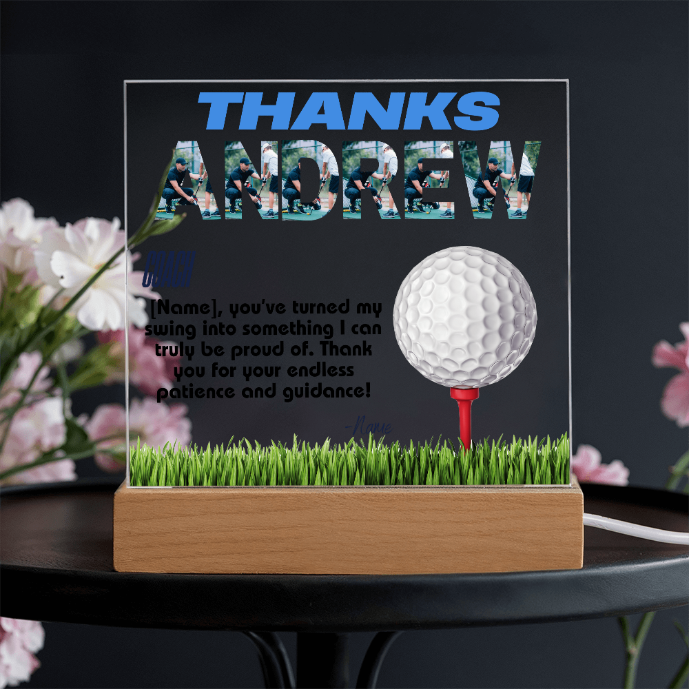 Personalized Thank You Coach Custom Acrylic Plaque LED