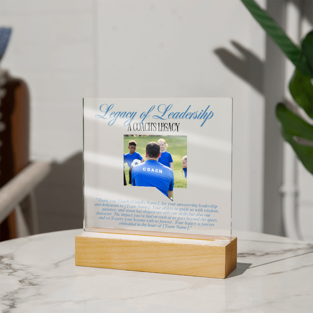 Personalized My Coach My Hero LED Acrylic Plaque