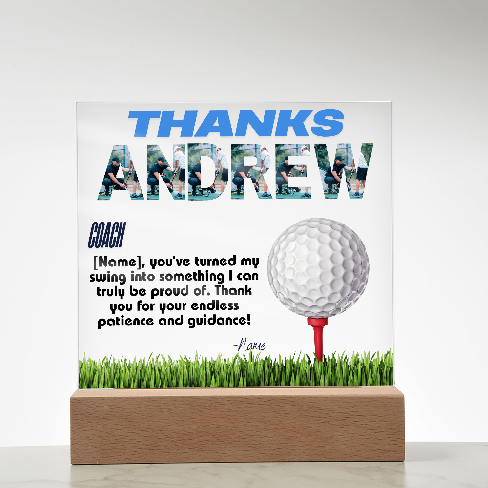 Personalized Thank You Coach Custom Acrylic Plaque LED