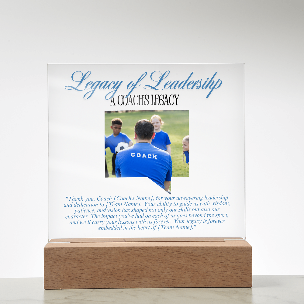 Personalized My Coach My Hero Acrylic Plaque