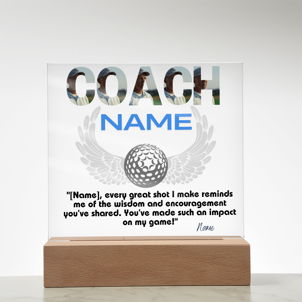 Personalized Thank You Coach Custom Acrylic Plaque LED
