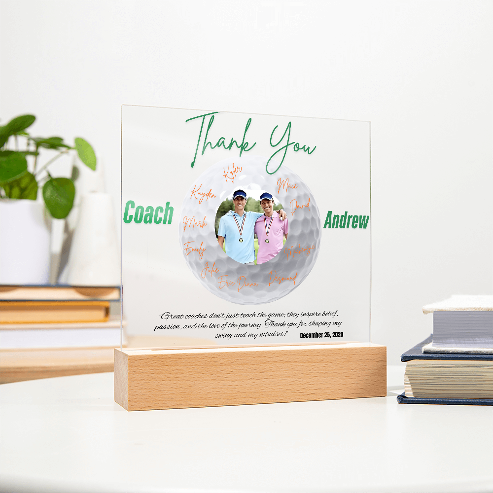 Personalized Thank You Coach Custom Acrylic Plaque LED