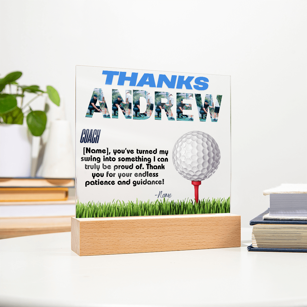 Personalized Thank You Coach Custom Acrylic Plaque LED