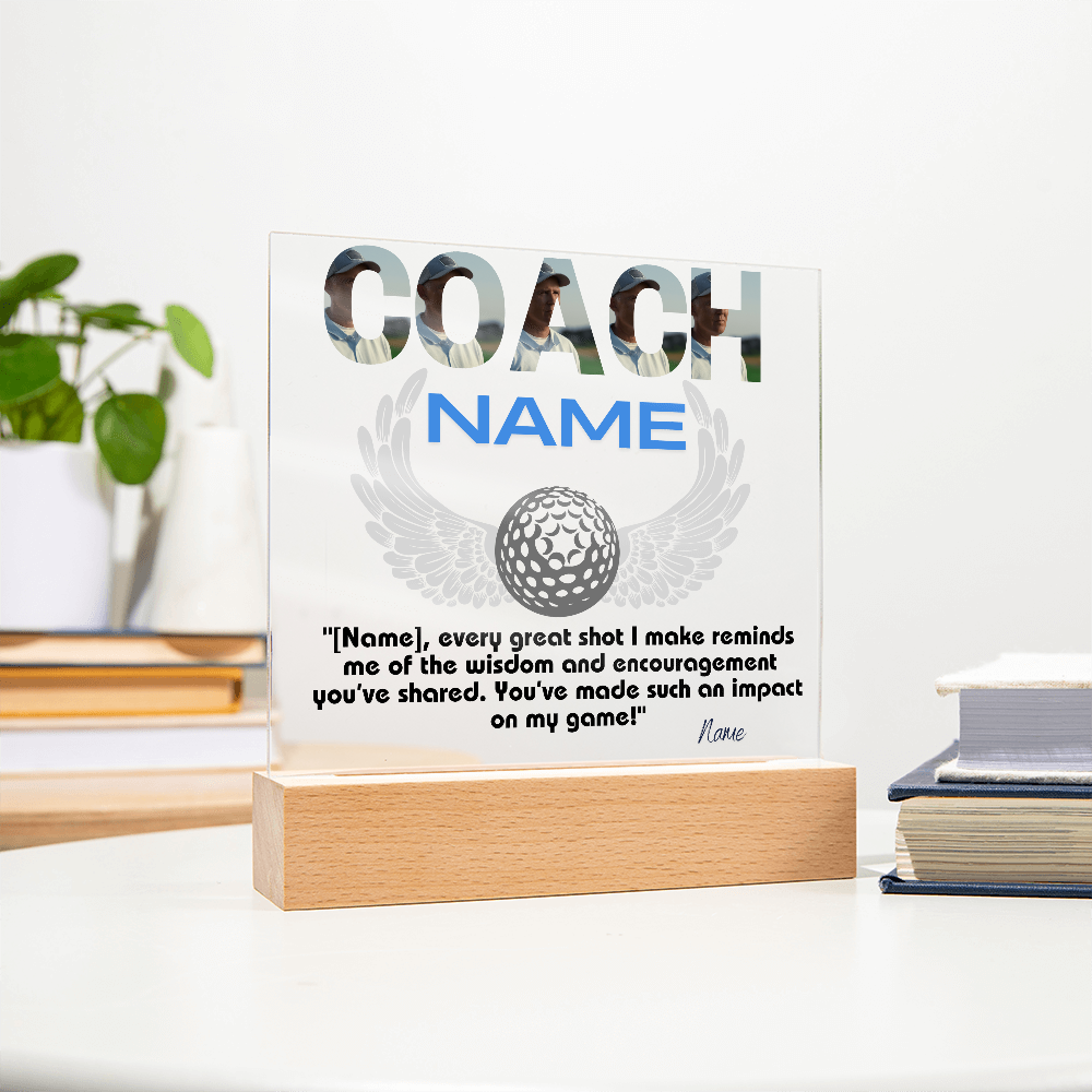 Personalized Thank You Coach Custom Acrylic Plaque LED