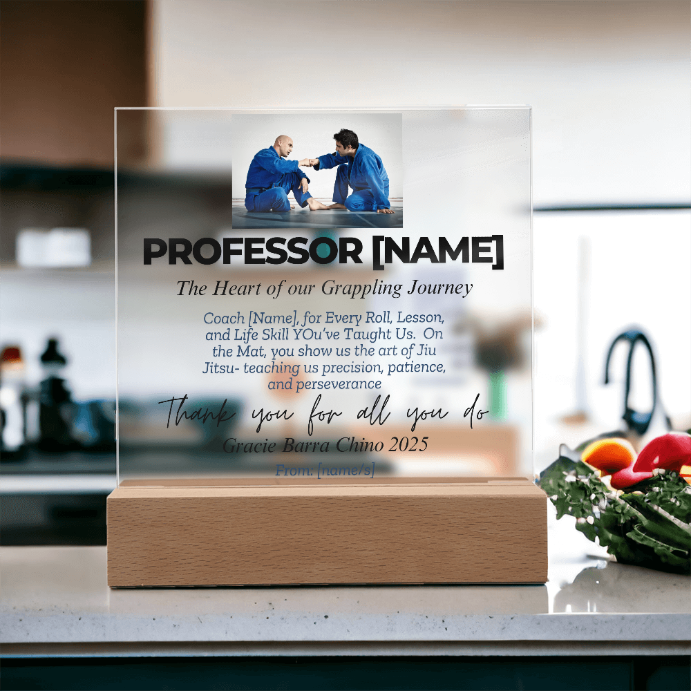 Personalized "Coach or Professor" Custom Acrylic Plaque with LED Base