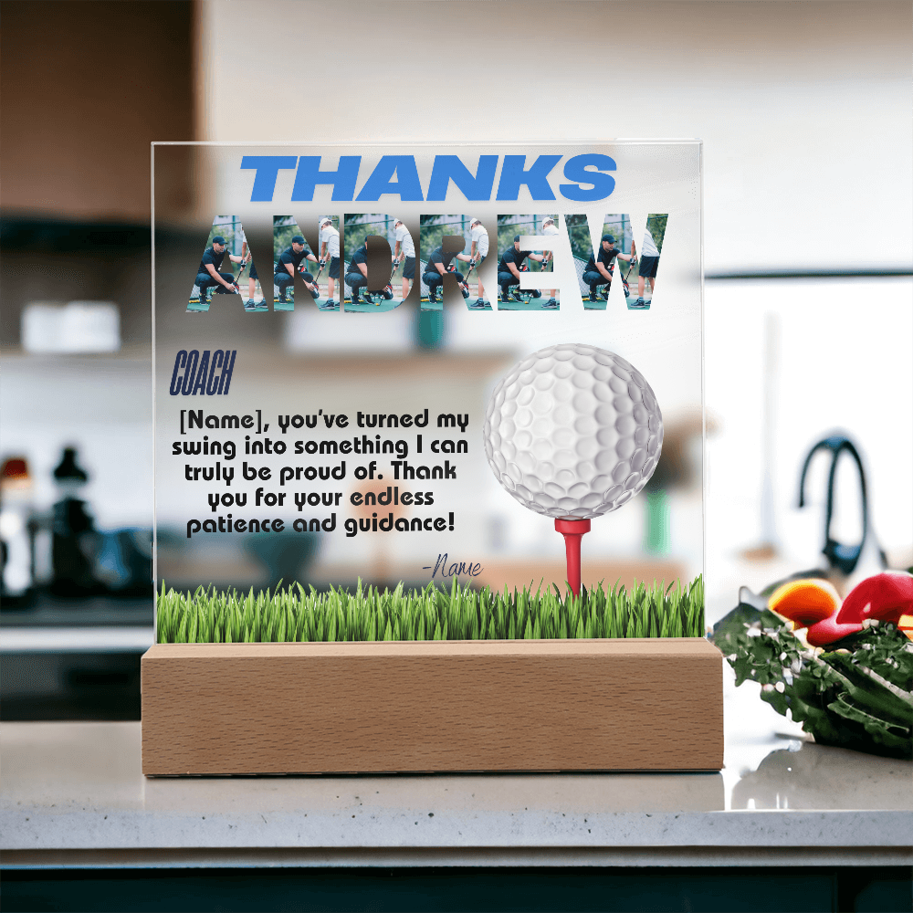 Personalized Thank You Coach Custom Acrylic Plaque LED