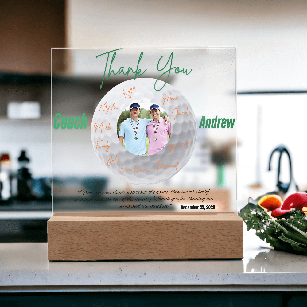 Personalized Thank You Coach Custom Acrylic Plaque LED