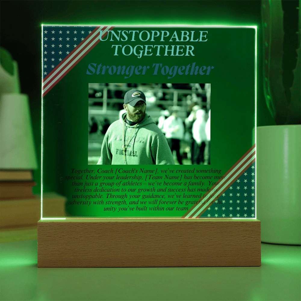 Personalized My Coach My Hero Acrylic Plaque with LED BASE