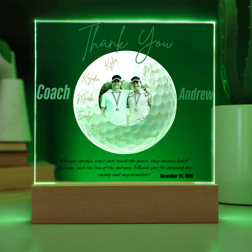 Personalized Thank You Coach Custom Acrylic Plaque LED