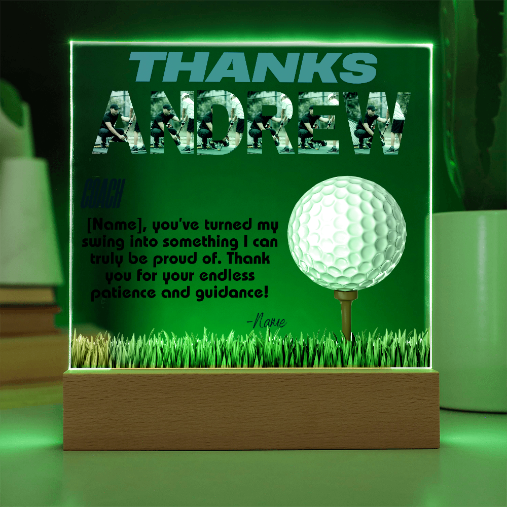 Personalized Thank You Coach Custom Acrylic Plaque LED