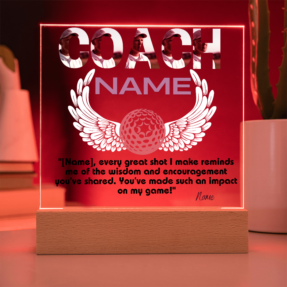 Personalized Thank You Coach Custom Acrylic Plaque LED