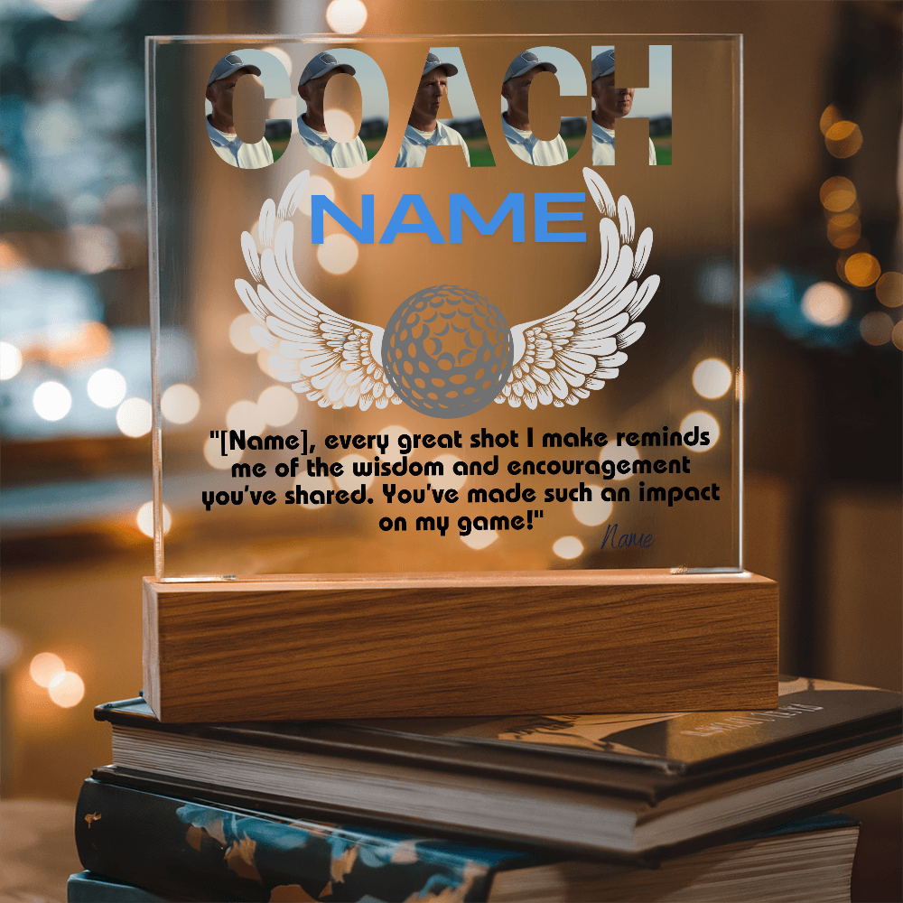 Personalized Thank You Coach Custom Acrylic Plaque LED