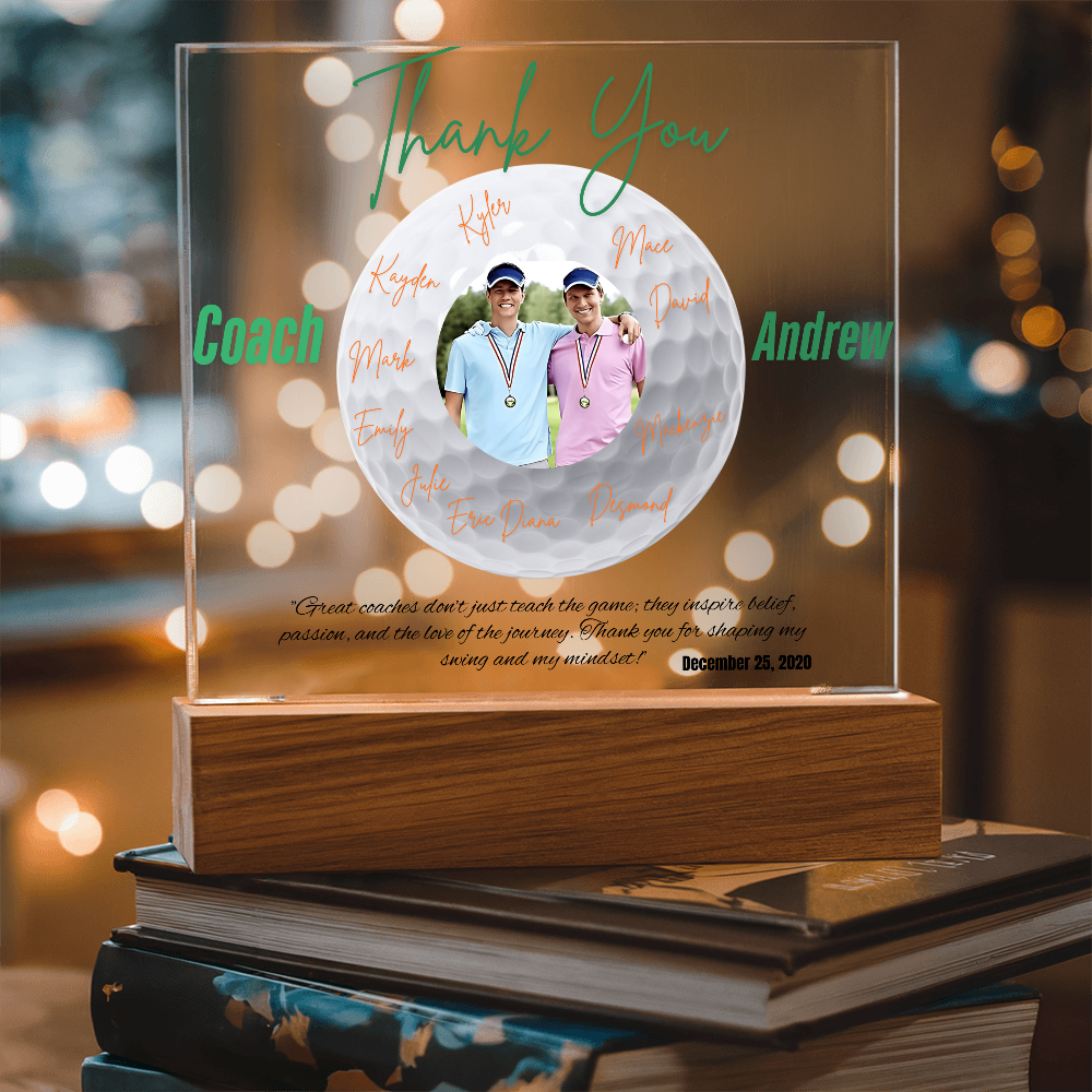 Personalized Thank You Coach Custom Acrylic Plaque LED