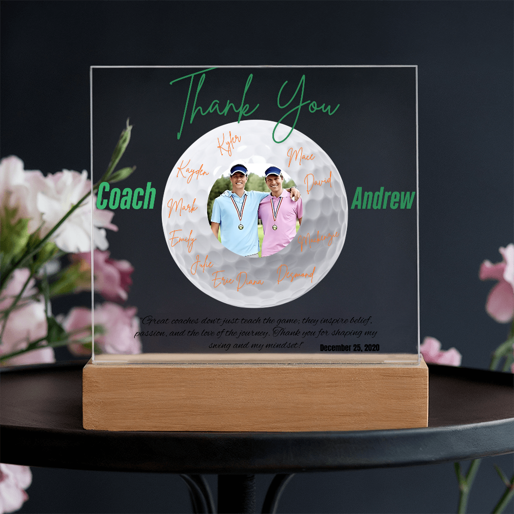 Personalized Thank You Coach Custom Acrylic Plaque LED