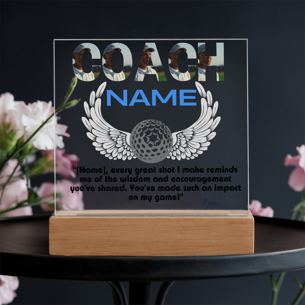 Personalized Thank You Coach Custom Acrylic Plaque LED