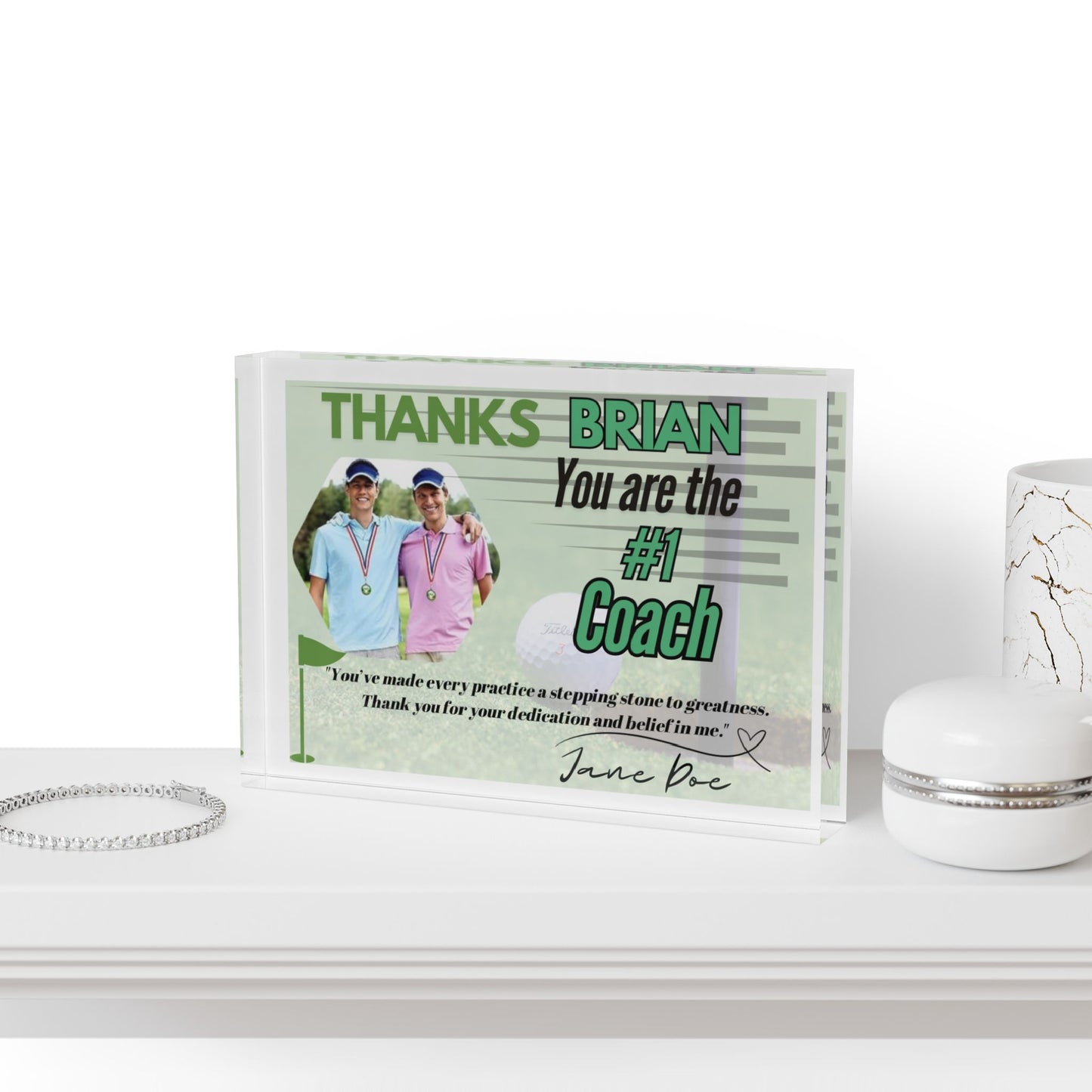 Personalized Golf Photo Block - Perfect Gift for Coaches and Golf Lovers