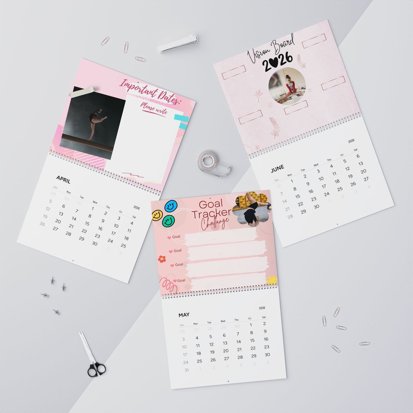 Personalized 2026 Gymnastics Wall Calendar — Custom Photo & Events